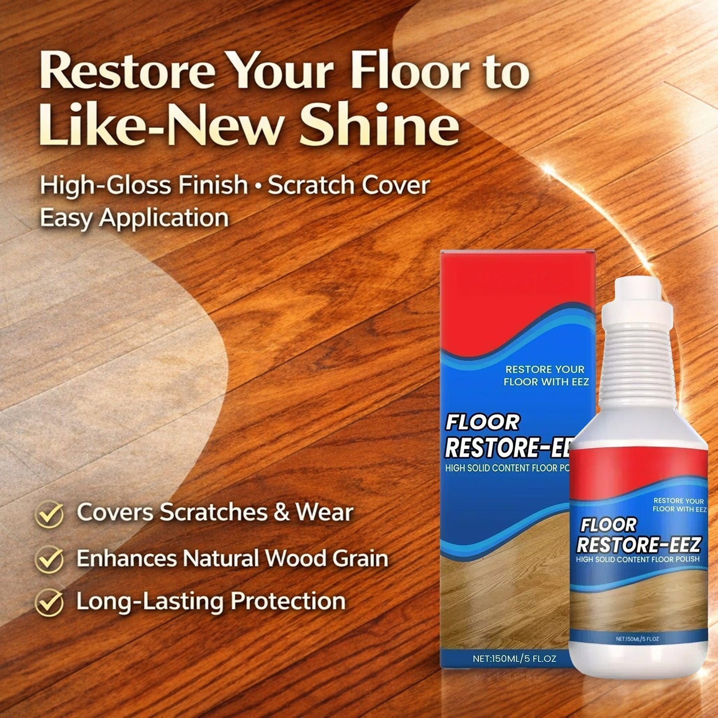 Healrize® Floor Restorer – Fast-drying, non-toxic shine. ✨