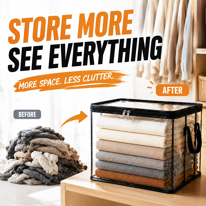 🎁 Transparent Large-Capacity Dustproof & Moisture-Proof Storage Bag – Declutter Your Home Fast ✨ (offer)