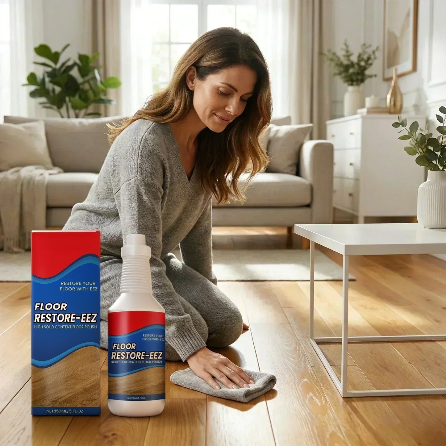 Healrize® Floor Restorer – Fast-drying, non-toxic shine. ✨