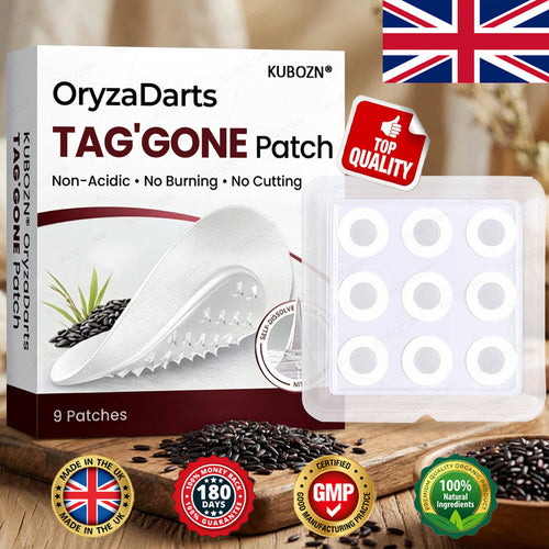 KUBOZN® OryzaDarts TAG’GONE Patch✨Pain-Free Root-Level Removal Powered by Black Rice MicroDarts.