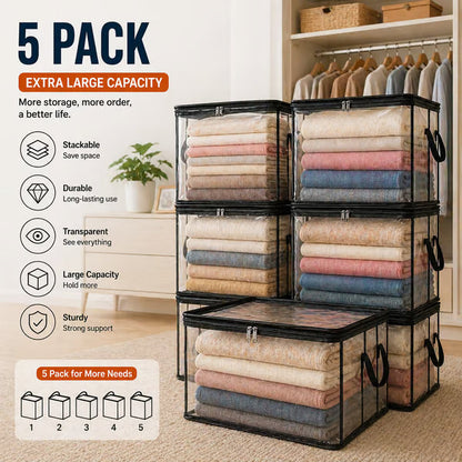🎁 Transparent Large-Capacity Dustproof & Moisture-Proof Storage Bag – Declutter Your Home Fast ✨ (offer)