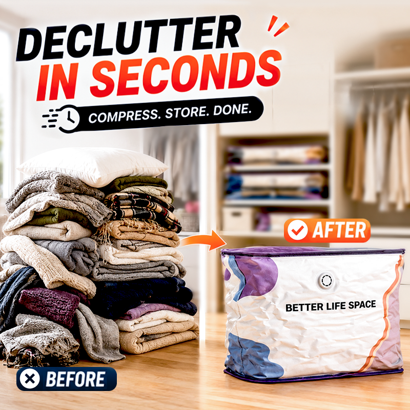 🥳2026 HOT SALE🥳💞 50% OFF! KUBOZN® No‑Pump Vacuum Storage Bags – Press & seal, no pump needed. Saves 80% space, keeps clothes dry & dust‑free. Perfect for bulky bedding & off‑season gear. 🛏️🗄️