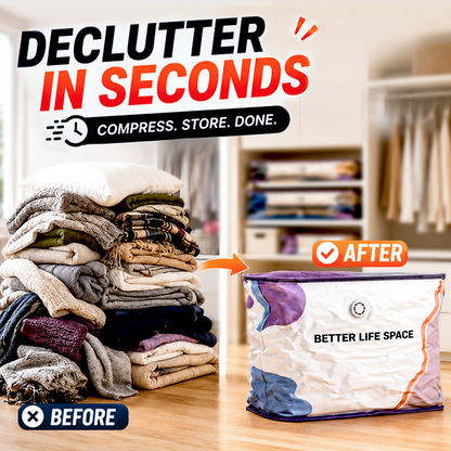 🥳2026 HOT SALE🥳💞 50% OFF! KUBOZN® No‑Pump Vacuum Storage Bags – Press & seal, no pump needed. Saves 80% space, keeps clothes dry & dust‑free. Perfect for bulky bedding & off‑season gear. 🛏️🗄️