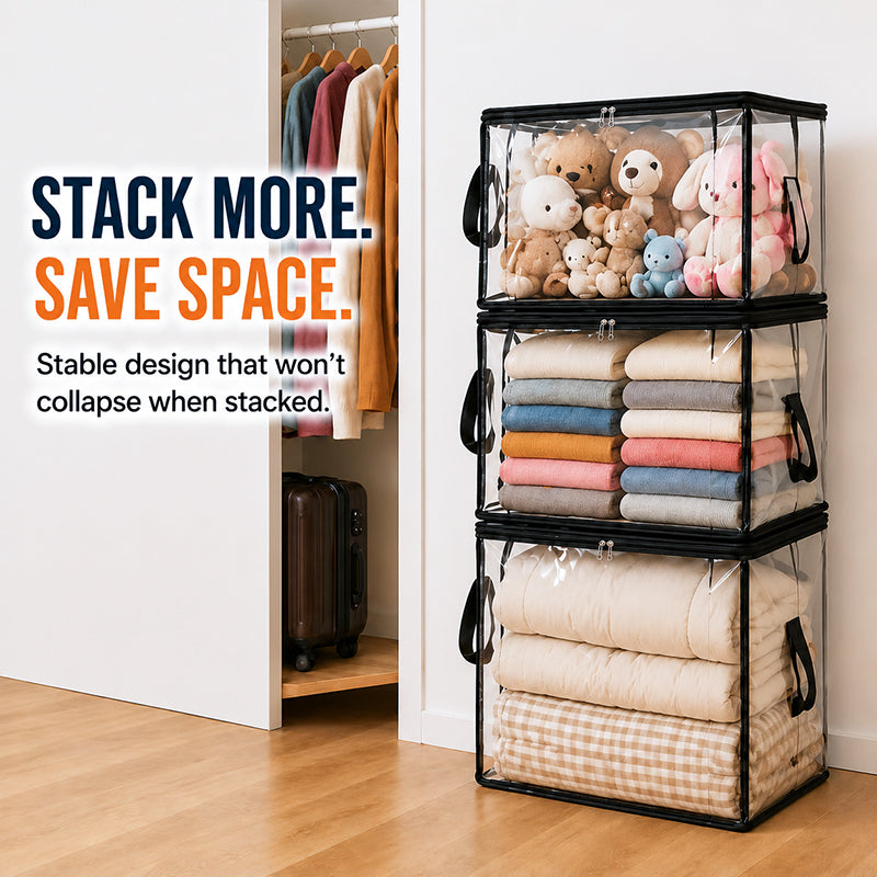 🎁 Transparent Large-Capacity Dustproof & Moisture-Proof Storage Bag – Declutter Your Home Fast ✨ (offer)