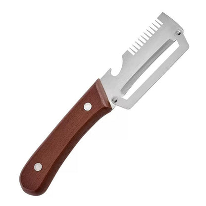 2-in-1 Stainless Steel Peeler & Shredder Set with Wooden Handle