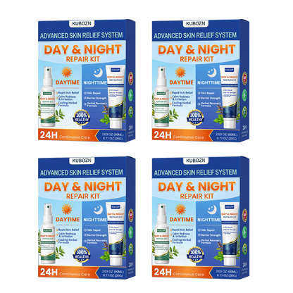 KUBOZN® Eczema Day & Night Repair System - 100% Steroid-Free Relief Duo for Intense Itch, Redness & Broken Skin (offer)