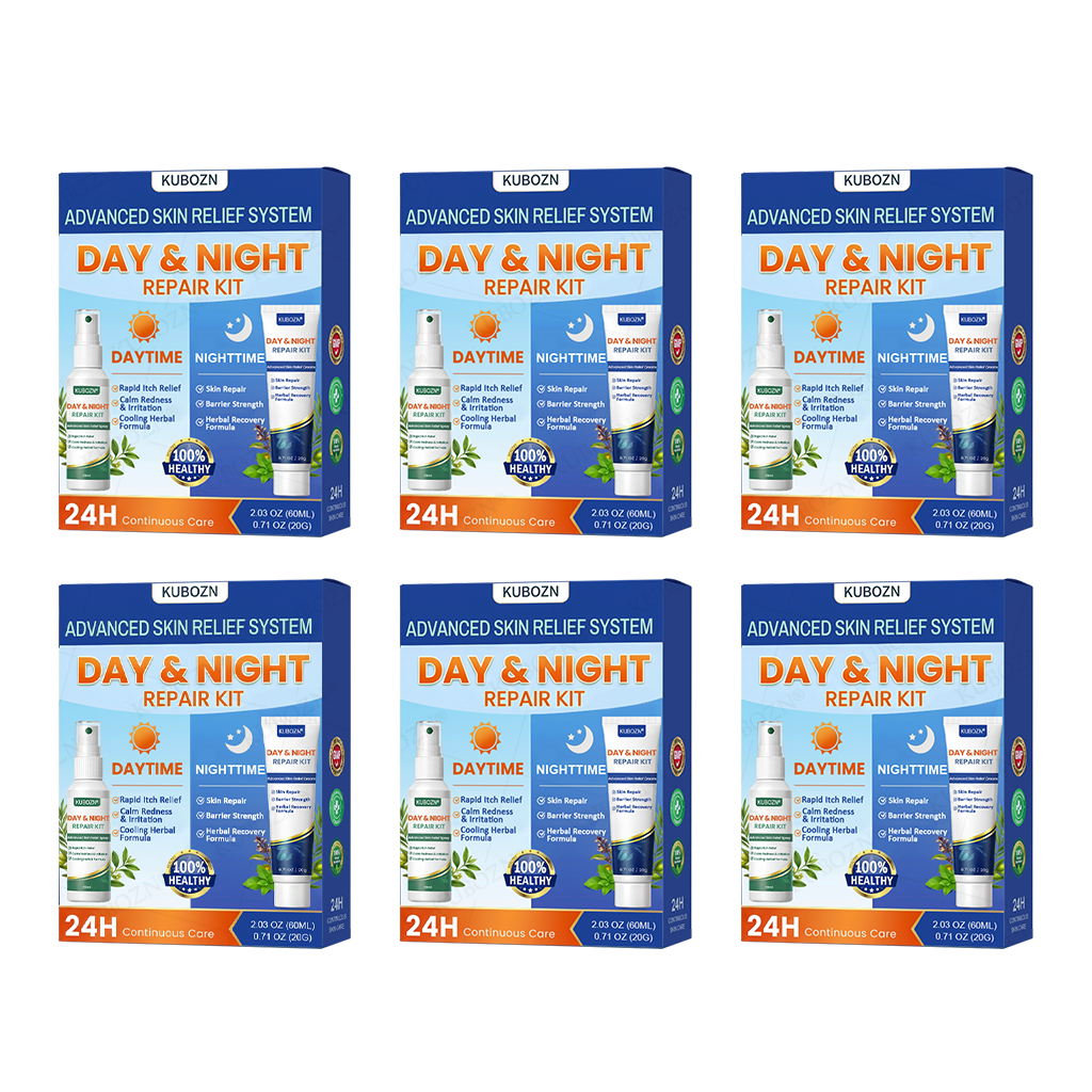 KUBOZN® Psoriasis Day & Night Repair System - 100% Steroid-Free Relief Duo for Plaques, Scaling & Itch (offer)