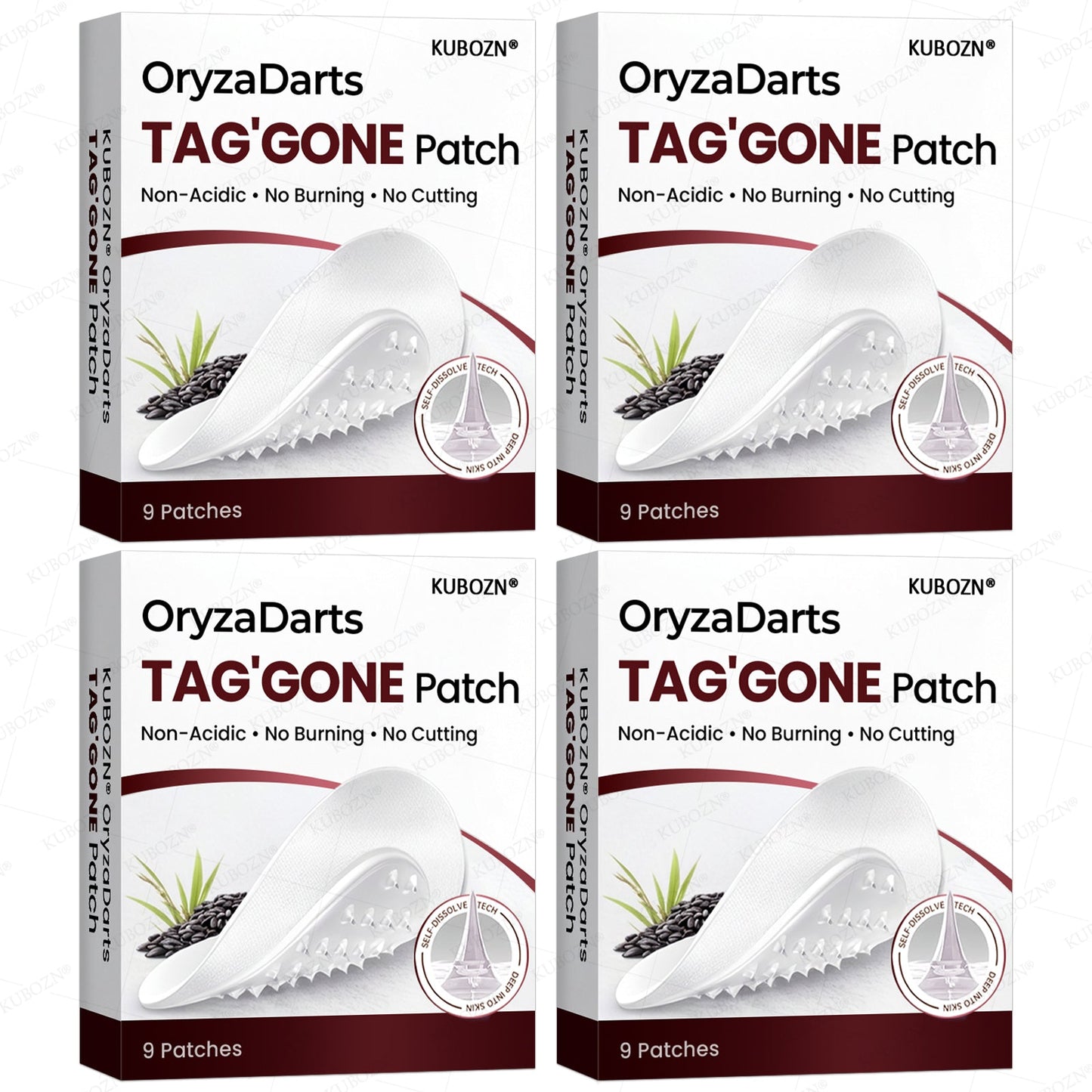 KUBOZN® OryzaDarts TAG’GONE Patch✨Pain-Free Root-Level Removal Powered by Black Rice MicroDarts.