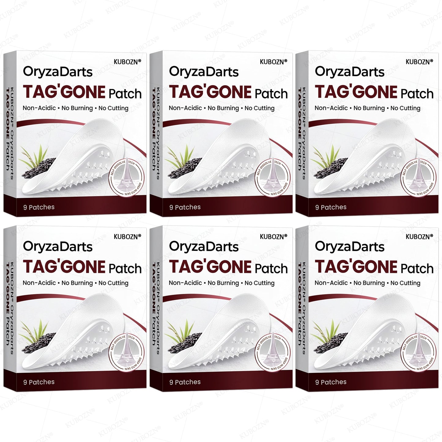 KUBOZN® OryzaDarts TAG’GONE Patch✨Pain-Free Root-Level Removal Powered by Black Rice MicroDarts.