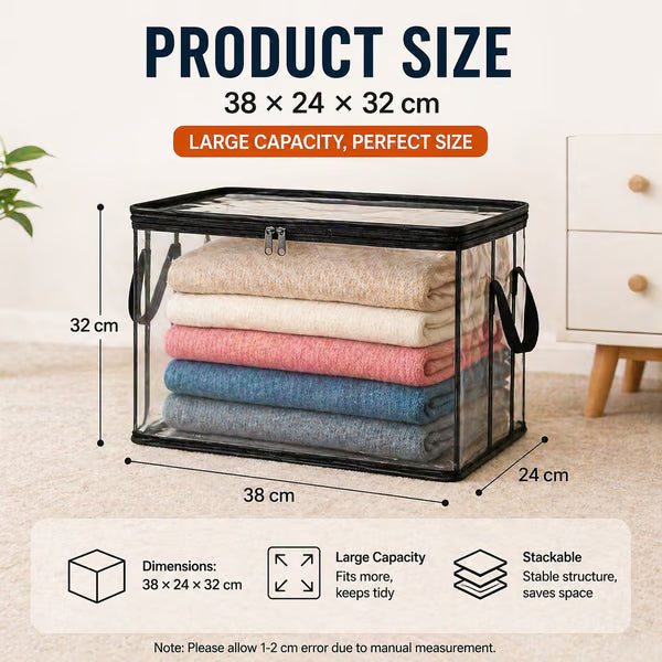 🎁 Transparent Large-Capacity Dustproof & Moisture-Proof Storage Bag – Declutter Your Home Fast ✨ (offer)