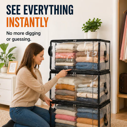 🎁 Transparent Large-Capacity Dustproof & Moisture-Proof Storage Bag – Declutter Your Home Fast ✨ (offer)