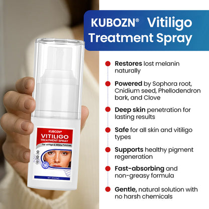KUBOZN® Vitiligo Treatment Spray 🌿 Herbal Formula Certified — (Supports Repigmentation, Prevents New Spots, and Restores Natural Skin Tone Without Steroids)