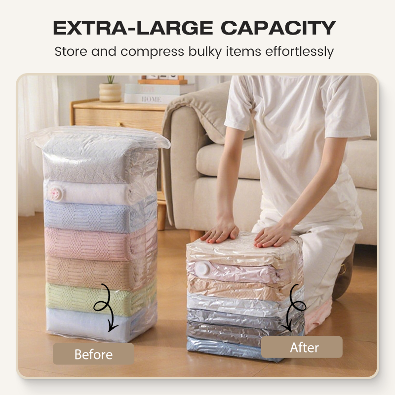 🥳2026 HOT SALE🥳💞 50% OFF! KUBOZN® No‑Pump Vacuum Storage Bags – Press & seal, no pump needed. Saves 80% space, keeps clothes dry & dust‑free. Perfect for bulky bedding & off‑season gear. 🛏️🗄️