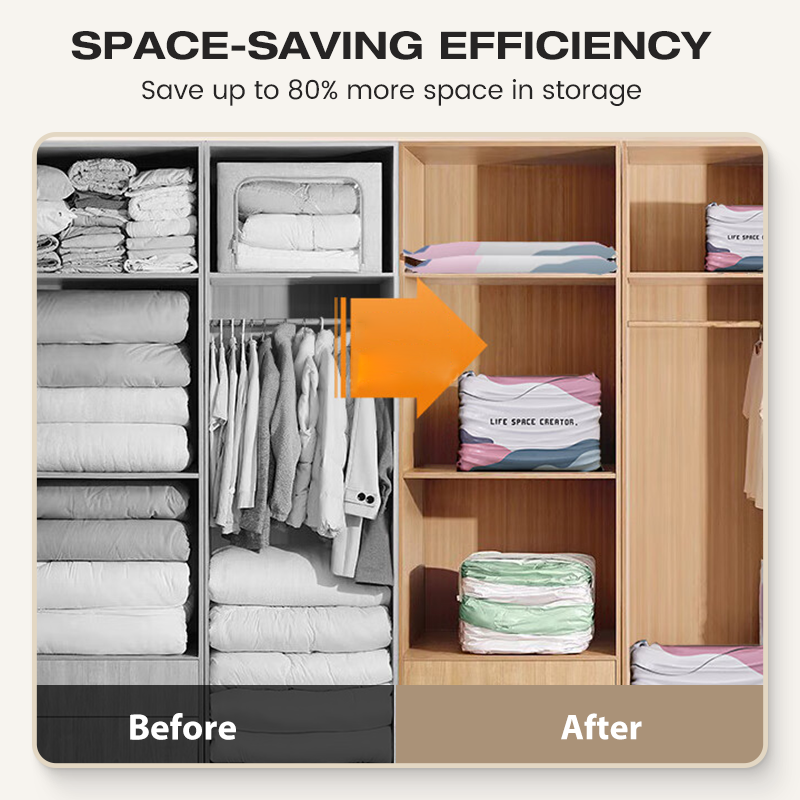 🥳2026 HOT SALE🥳💞 50% OFF! KUBOZN® No‑Pump Vacuum Storage Bags – Press & seal, no pump needed. Saves 80% space, keeps clothes dry & dust‑free. Perfect for bulky bedding & off‑season gear. 🛏️🗄️